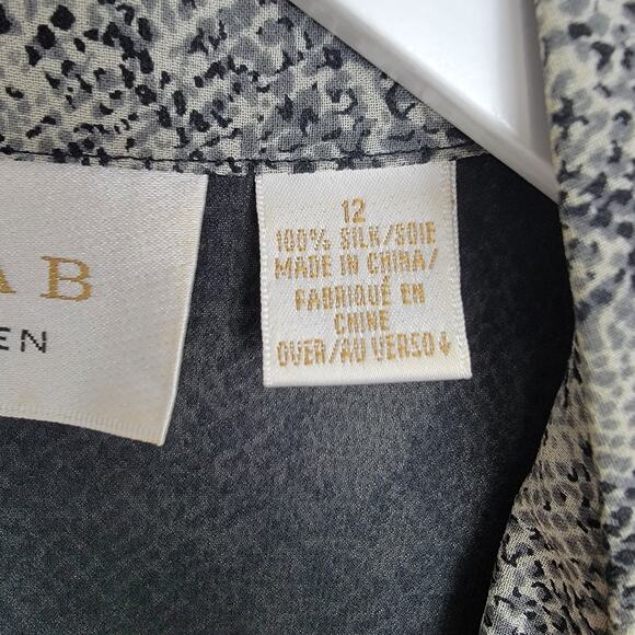 Dana B & Karen 100% Silk Animal Print Shirt and Pants Set - Size 12 - Picture 7 of 10